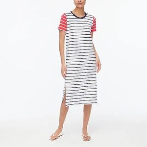 J. Crew Stripped Midi T-shirt Dress